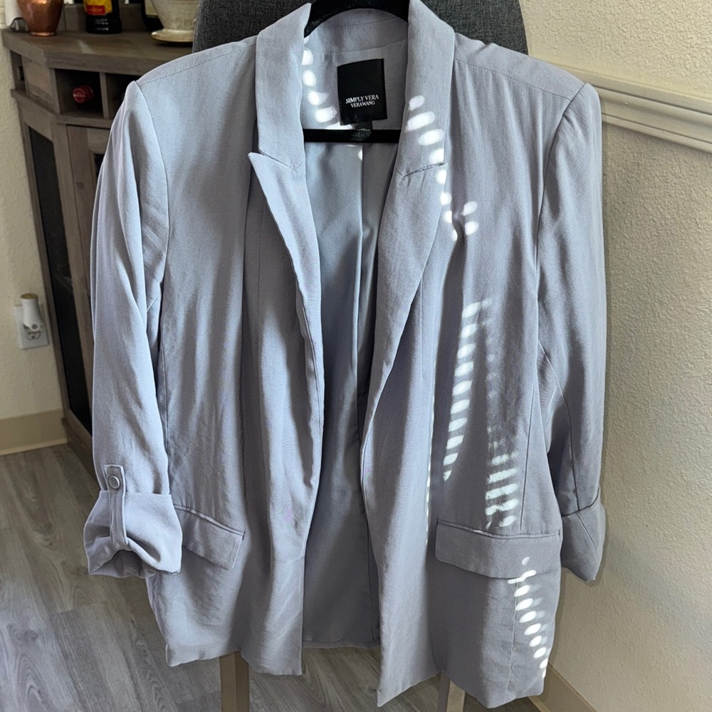 Simply Vera Vera Wang Light Gray Blazer